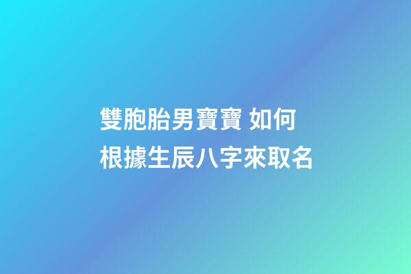 雙胞胎男寶寶 如何根據生辰八字來取名